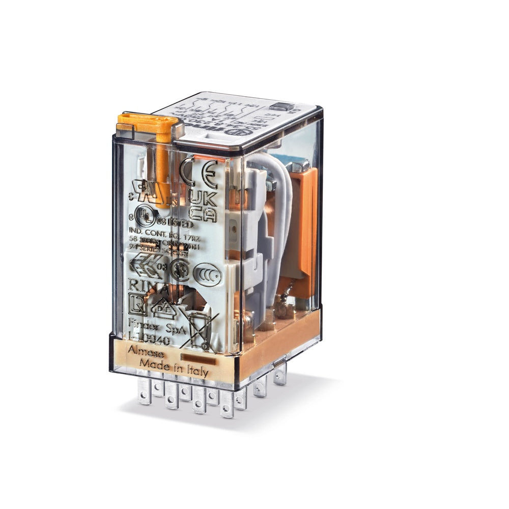 Finder 55.34 Industrielles Relais 4CO 7A 24VAC Mit Testtaste - 55.34.8.024.0040