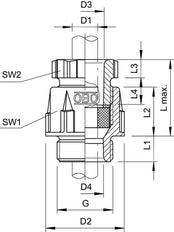 M25 Cable Gland IP54/65 Polystyrene RAL 7035 - 2035340 [20 Pieces]