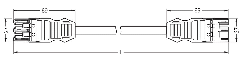 Wago B2ca Vorgefertigtes Kabel 3x1.5mm² 3M Braun - 771-9273/016-305