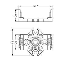 WAGO 5-polige Verteilungs-Montageplatte Schwarz - 770-625 [10 Stück]
