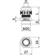 Ex-Zertifizierte M20 Polyamid Kabeldurchführung Ip68 - 2050323 [5 Stück]