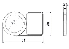 Wago Universeller Drucktastenrahmen 27x19mm Schwarz - 210-853 [20 Stück]