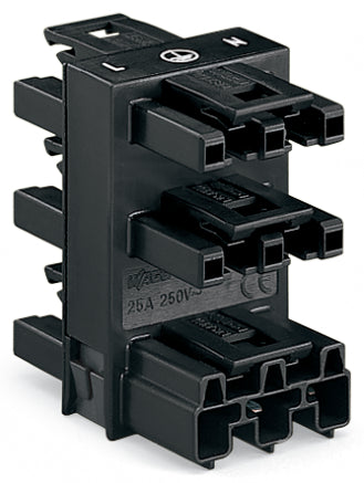 Wago 5-Wege Verbindungsstecker 3-Pole Schwarz - 770-608