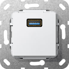 Gira USB 3.0 Type A Gender Changer Insert White - 568203