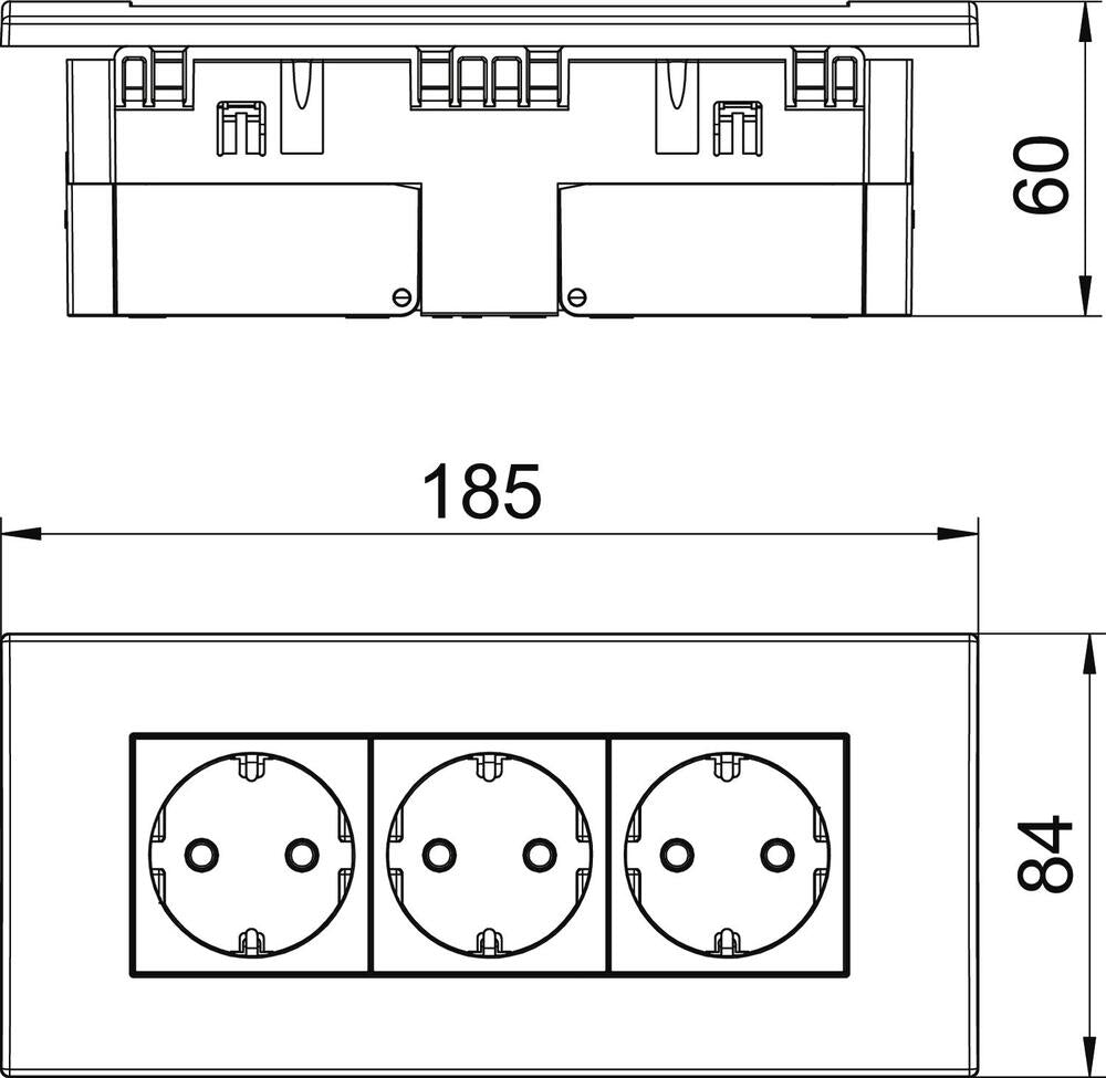 Dreifachsteckdosenmodul 45 Wandgerät Reinweiß - 6119414