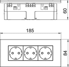 Dreifachsteckdosenmodul 45 Wandgerät Reinweiß - 6119414