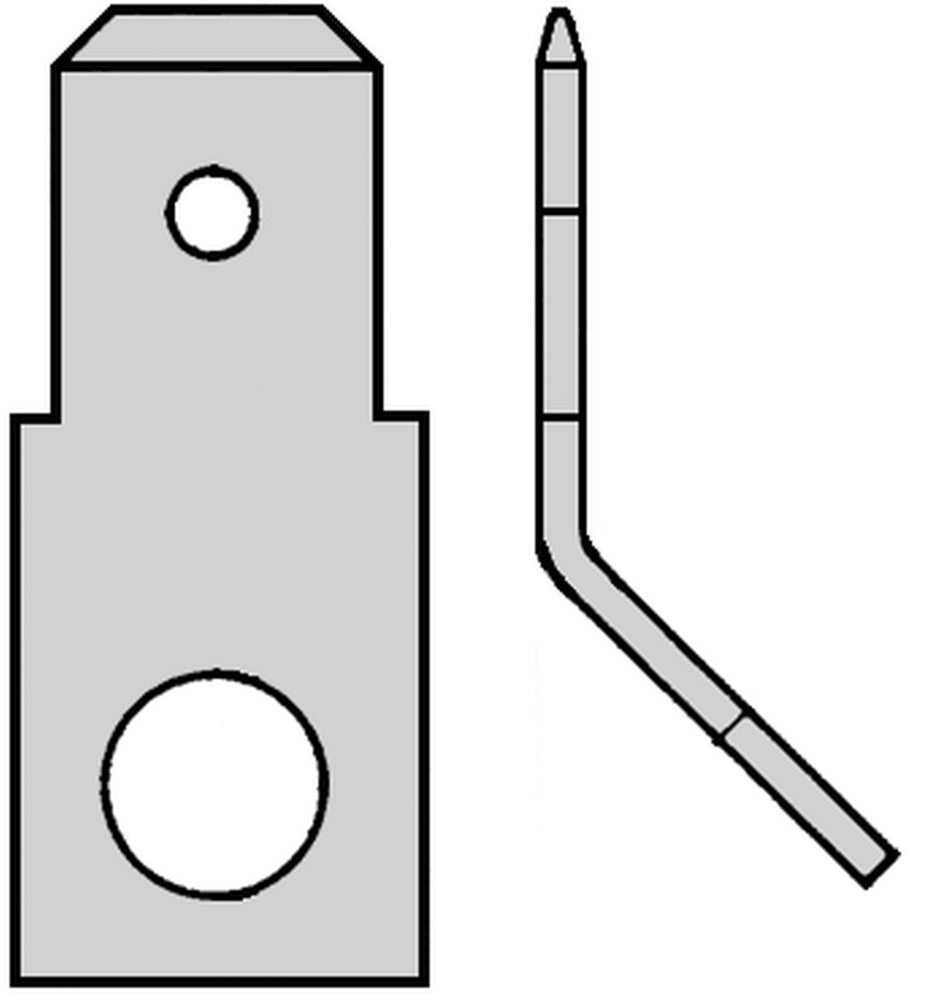 M5 Flachstecker 6.3x0.8mm 45 Grad Montage - 215352 [100 Stück]