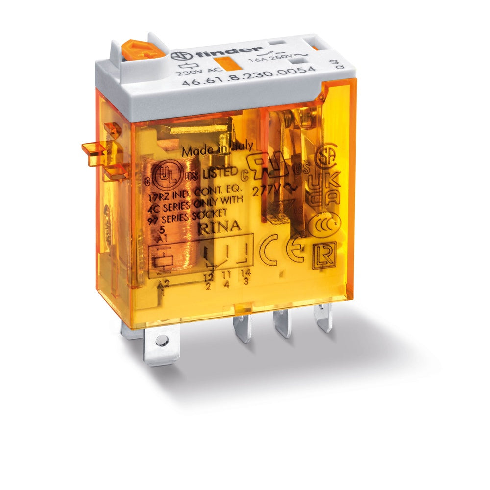 Finder Industrielles Miniaturrelais 16A 230VAC AgNi Kontakt - 46.61.8.230.0040
