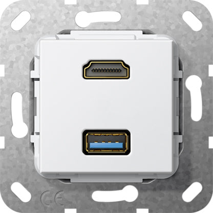 Gira Hdmi Usb 3.0 Typ A Breakout Kabel Einspeisung Rein Weiß - 567903