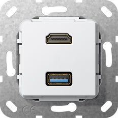 Gira Hdmi Usb 3.0 Typ A Breakout Kabel Einspeisung Rein Weiß - 567903