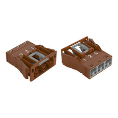 Wago 3-Pole Snap-In Steckdose Braun 4mm² - 770-2363 [2 Stück]