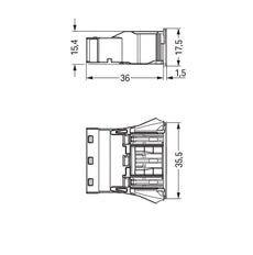 Wago 3-Pole Snap-In Steckdose Braun 4mm² - 770-2363 [2 Stück]