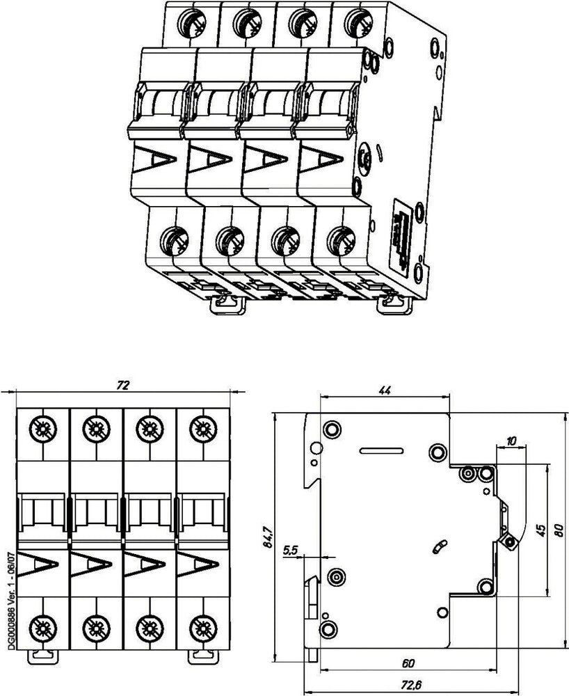 Eaton FAZ 40A 3P+N B-Curve MCB Circuit Breaker - 278953