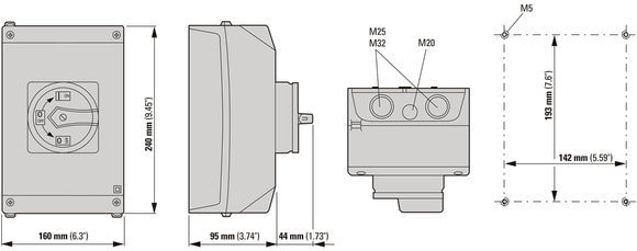 Eaton P3-63 Emergency Stop Switch 63A 3-Pole IP65 - 207348