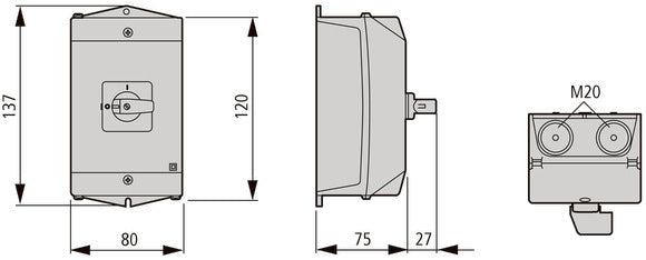 Eaton T0 Steuerungsschalter 20A 4-Kontakt Aufputzmontage - 222605
