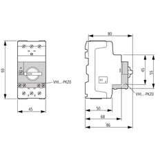 3-Poliger Transformator Schutzschalter 6.3-10A PKZM0-10-T - 088916