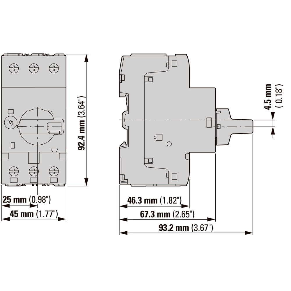 Eaton PKZM0 3-Pole Transformer Circuit Breaker 1.6-2.5A - 088913