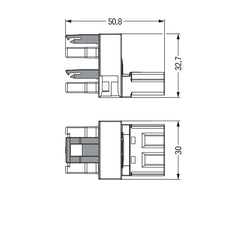Wago 770-634 H-Distribution Connector 3-Pole Black - 770-634