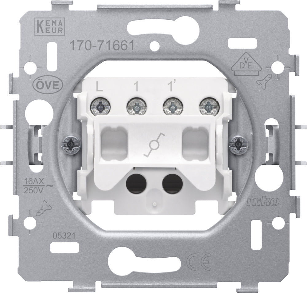 Niko Zwei-Wege-Schalter Basis 16A 250V Mit Schraubklemmen - 170-71661