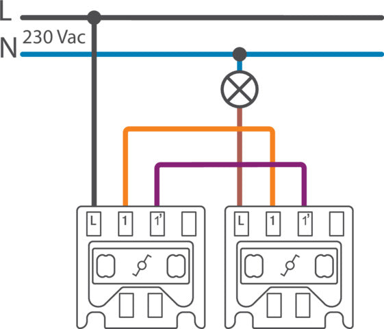 Niko Zwei-Wege-Schalter Basis 16A 250V Mit Schraubklemmen - 170-71661