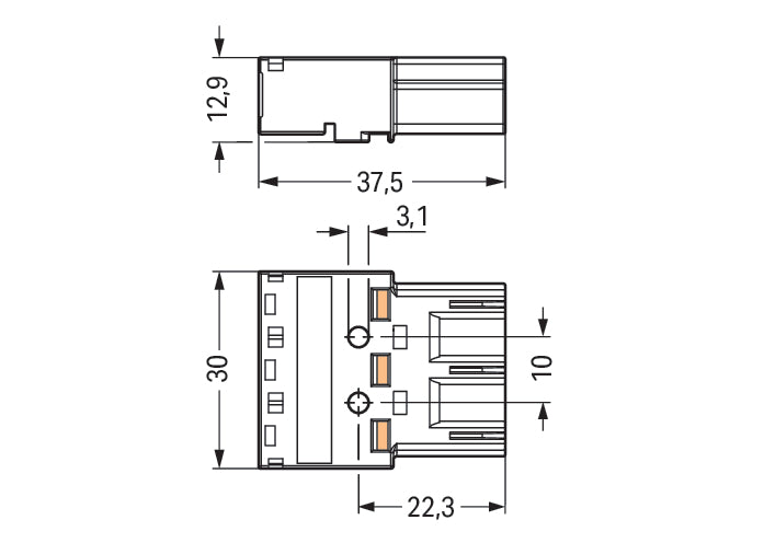 WAGO 770-213 3-poliger Schwarzer Steckverbinder - 770-213 [2 Stück]