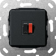 Gira 1-Gang Speaker Connection Insert Black - 569210