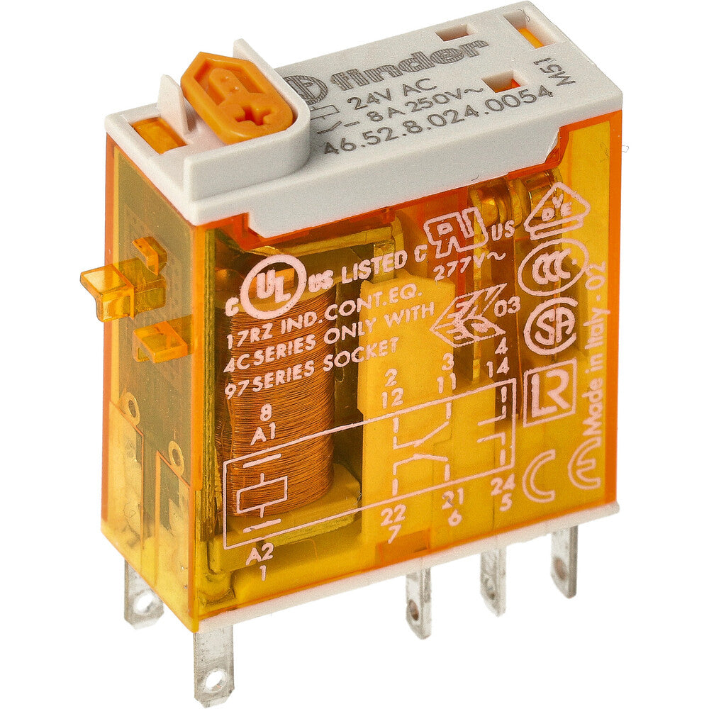 Finder 46.52 Industrielles Relais 2Co 8A 24Vac Mit Led - 46.52.8.024.0054