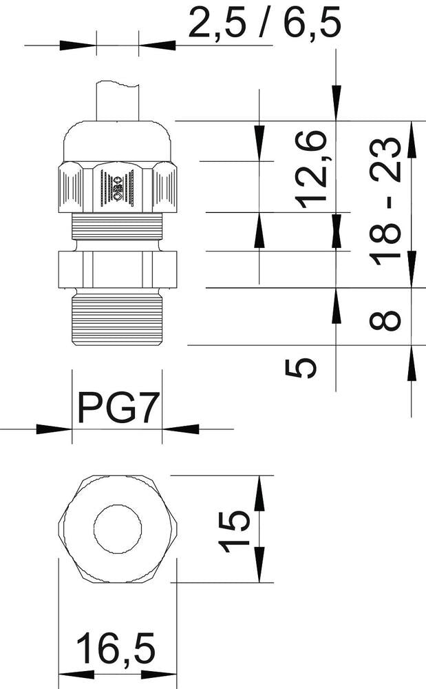 PG7 IP68 Kabeldurchführung Mit Zugentlastung RAL 7001 - 2022605 [10 Stück]