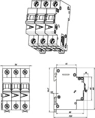 Eaton 3 Poliger MCB Leistungsschalter 2A B-Kurve 15kA - 278835