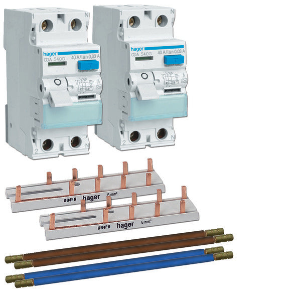 Hager VKS15S Erweiterungsset Für Doppelte RCD Sicherungsautomaten 40A - VKS15S