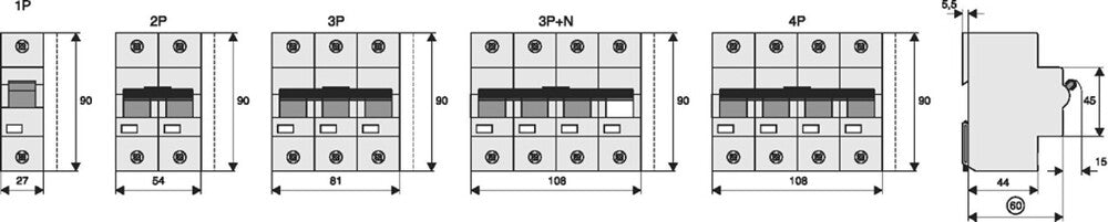 Eaton AZ-4-C80 4-poliger MCB Schutzschalter 80A - 211802