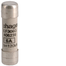 Hager Industrielle Zylindrische Sicherung 6A 500V 10x38mm gG - LF306G [10 Stück]