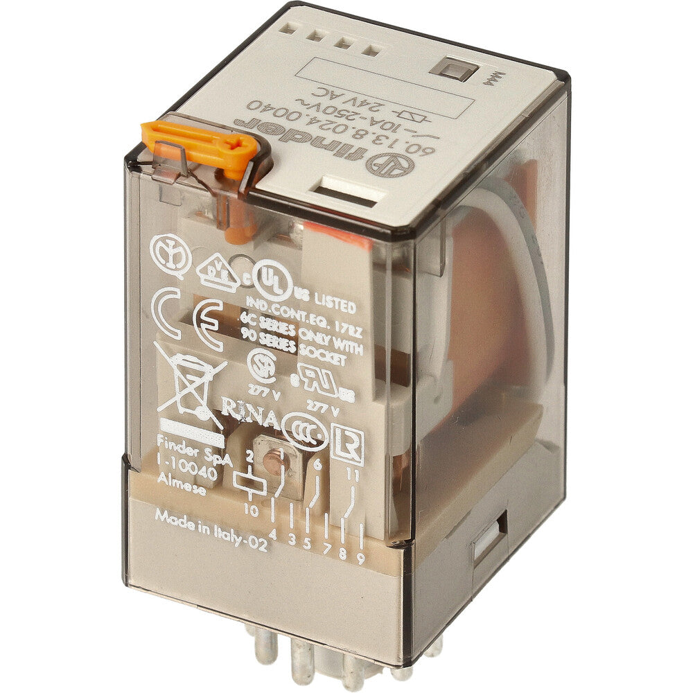 Finder 10A Industrielles Steckerrelais 24VAC 3CO AgNi - 60.13.8.024.0040