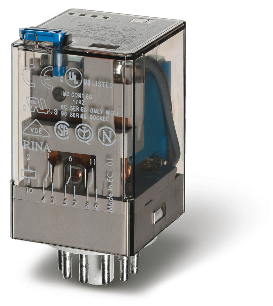 Finder Industrielles Relais 3CO 10A 24VDC Mit Testtaste - 60.13.9.024.0040