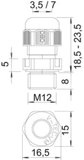 OBO V-Tec M12 IP68 Kabeldurchführung Mit Zugentlastung - 2022843 [10 Stück]