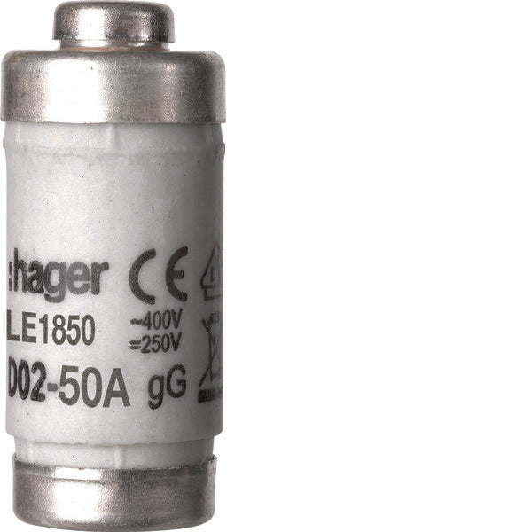 Hager D02 Sicherungseinsatz 50A 400V Mit Anzeige - LE1850 [10 Stück]