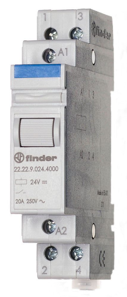 Finder 22.22 Dual NO Industrial Relay 20A 12VDC - 22.22.9.012.4000