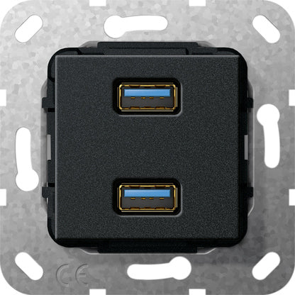 Gira Usb 3.0 Dual Port Geschlechtswechsler Schwarz - 568410