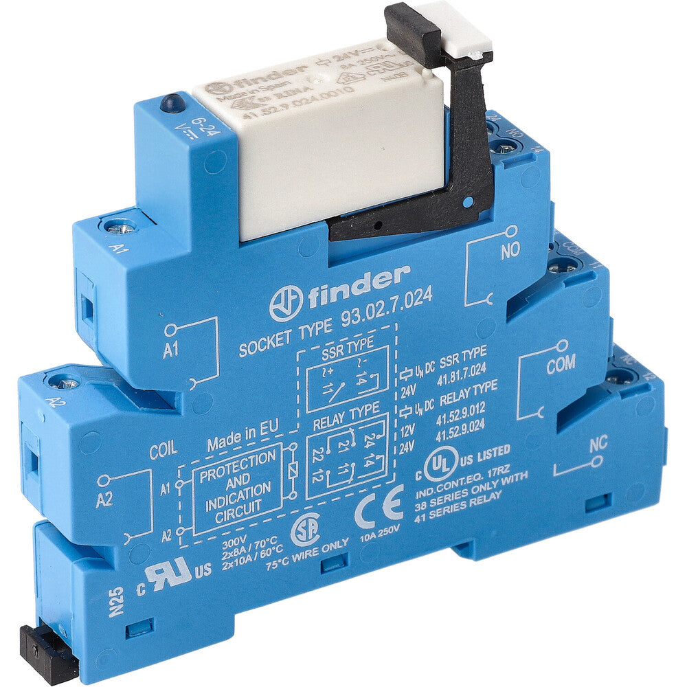 Finder 38.52 Schnittstellenrelais 24VDC 8A Dual CO Kontakt - 38.52.7.024.0050