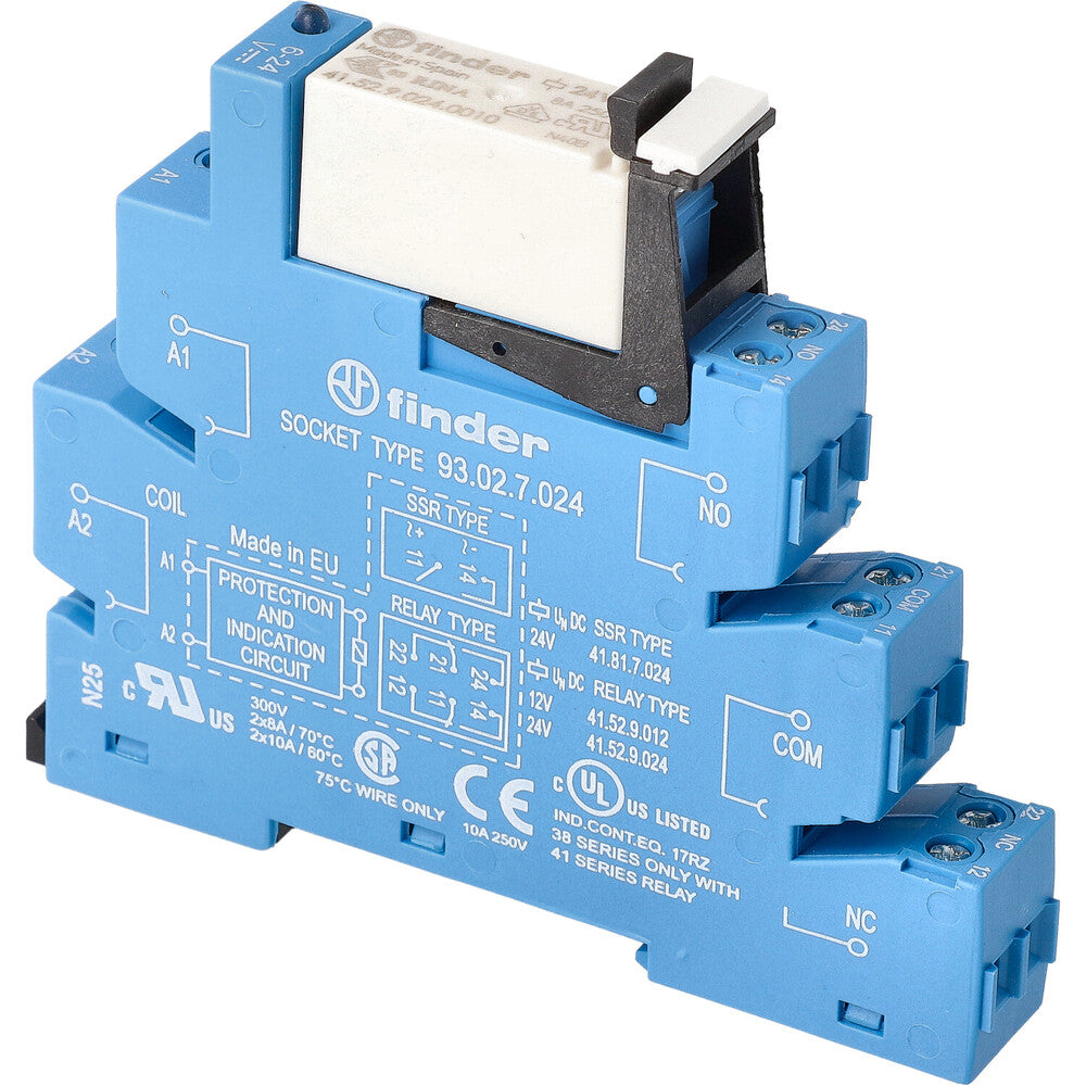 Finder 38.52 Schnittstellenrelais 24VDC 8A Dual CO Kontakt - 38.52.7.024.0050