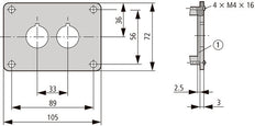 Eaton M22-E2 Dual Mounting Plate For Control Devices - 216543