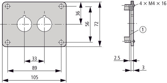 Eaton M22-E2 Duale Montageplatte Für Steuergeräte - 216543
