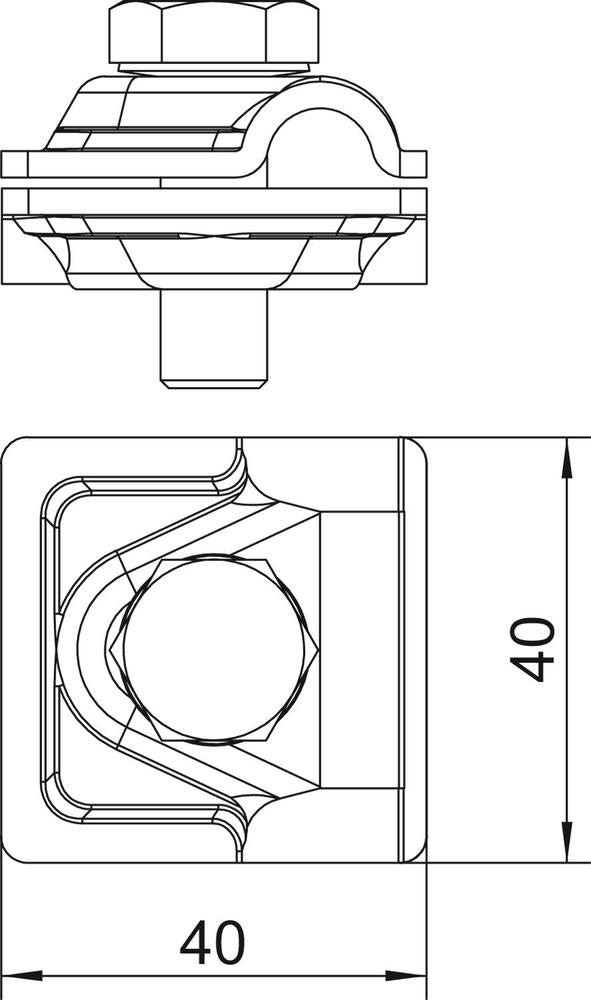 OBO Vario Schnellverbinder 40x40mm Kupfer M10 - 5311527