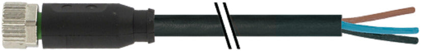 M8 Female Connector PVC Cable 3x0.25 UL CSA 13M - 7000-08041-6101300