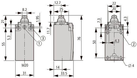Eaton Position Switch With Roller Lever IP66 IP67 - 106800