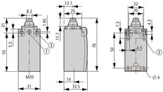 Eaton Positionsschalter Mit Rollenhebel IP66 IP67 - 106800