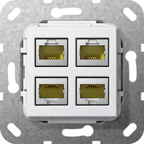 Gira 4-Port Cat 6A RJ45 Modularer Anschluss 10GB Basiseinheit - 569903