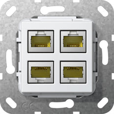Gira 4-Port Cat 6A RJ45 Modularer Anschluss 10GB Basiseinheit - 569903