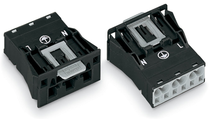 Wago 770-713 Snap In Connector 3-polig 4mm² Schwarz - 770-713 [2 Stück]