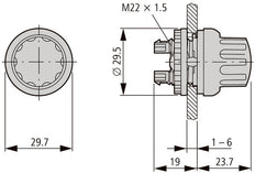Rmq-Titan 3-Positionen Wählschalter Mit Drehkopf - 226838